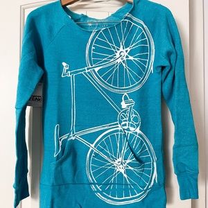 Turquoise Bicycle Flash Dance SweatShirt New Cozy